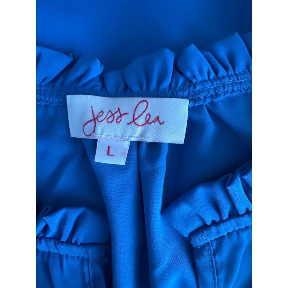 Jess Lea Women’s Large Blue Kersten Ric Rac Ruffle Shift Dress - Picture 8 of 8